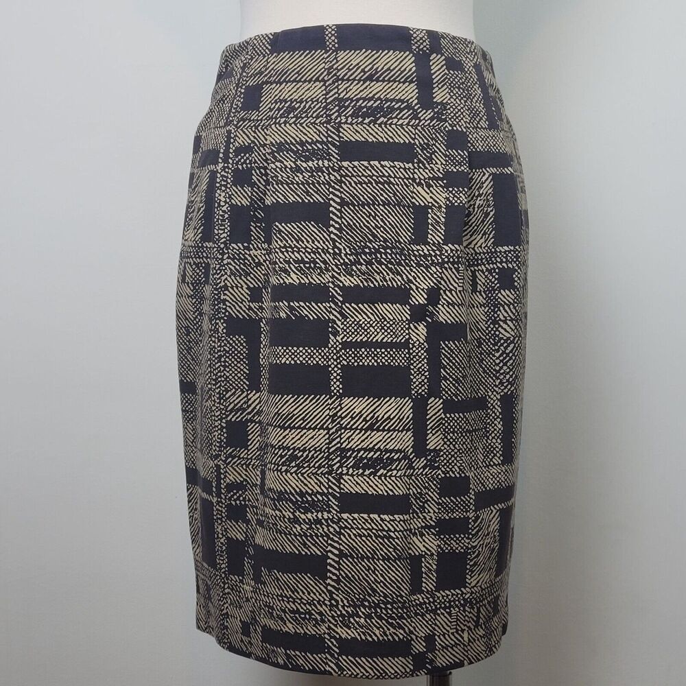 APOSTROPHE Brown & Tan  Stretch pencil Skirt Size 4